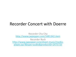 Recorder Concert with Doerre