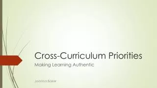 Cross-Curriculum Priorities