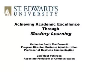 Achieving Academic Excellence Through Mastery Learning