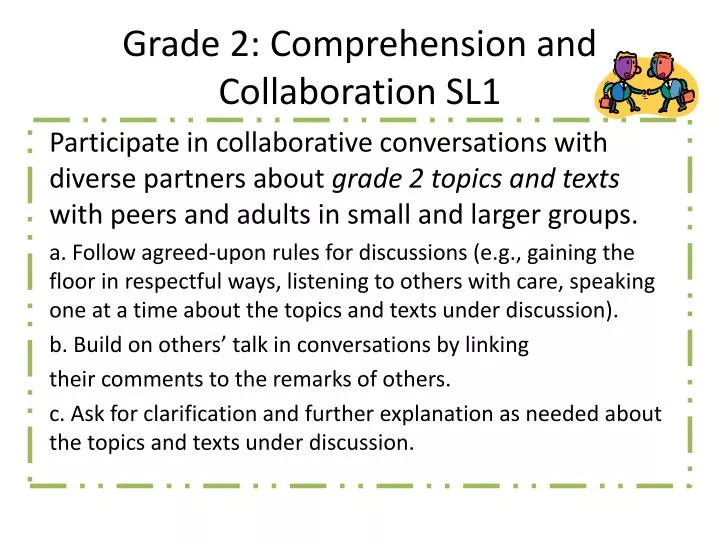 grade 2 comprehension and collaboration sl1