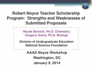 Robert Noyce Teacher Scholarship Program: Strengths and Weaknesses of Submitted Proposals