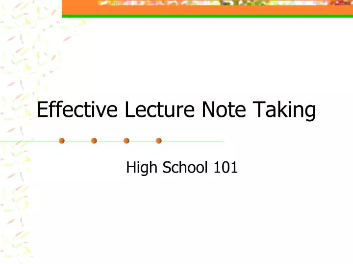 effective lecture note taking