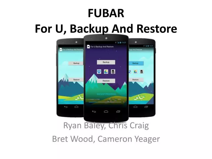 fubar for u backup and restore