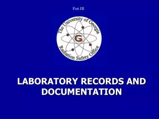 LABORATORY RECORDS AND DOCUMENTATION