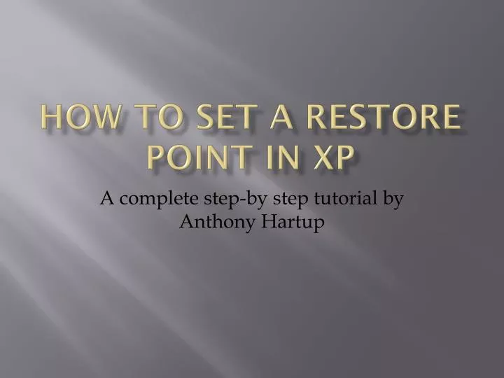 how to set a restore point in xp