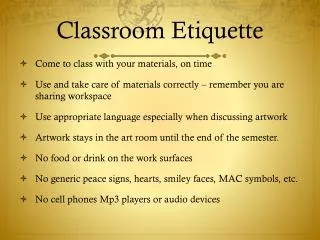 classroom etiquette