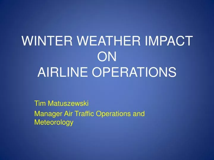 winter weather impact on airline operations
