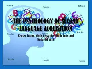 The Psychology of Second L anguage A cquisition