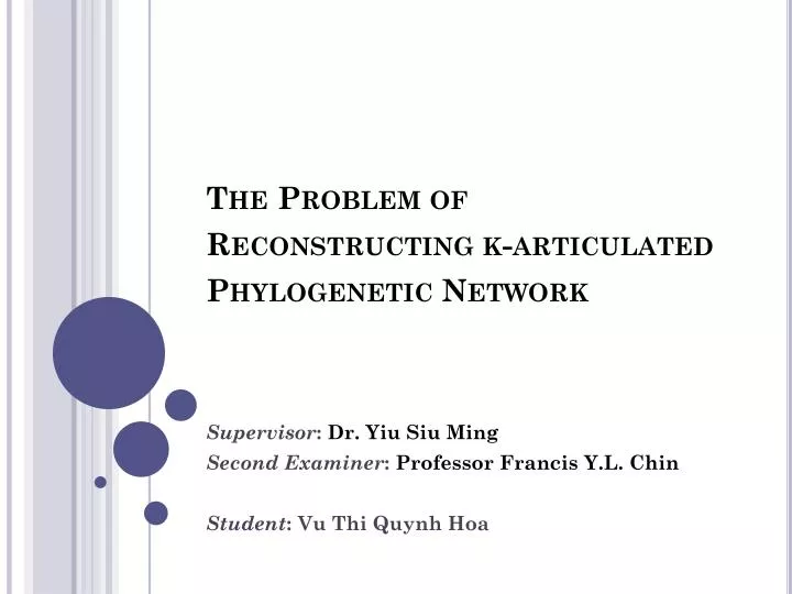 the problem of reconstructing k articulated phylogenetic network