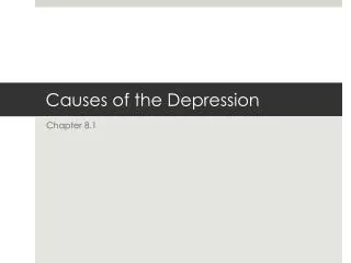causes of the depression