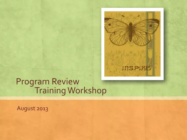 program review training workshop