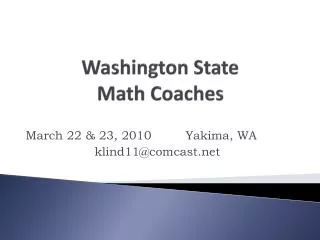 Washington State Math Coaches