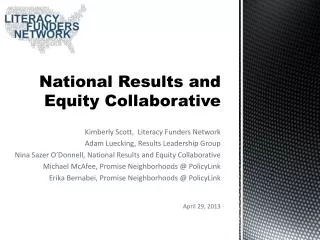 National Results and Equity Collaborative