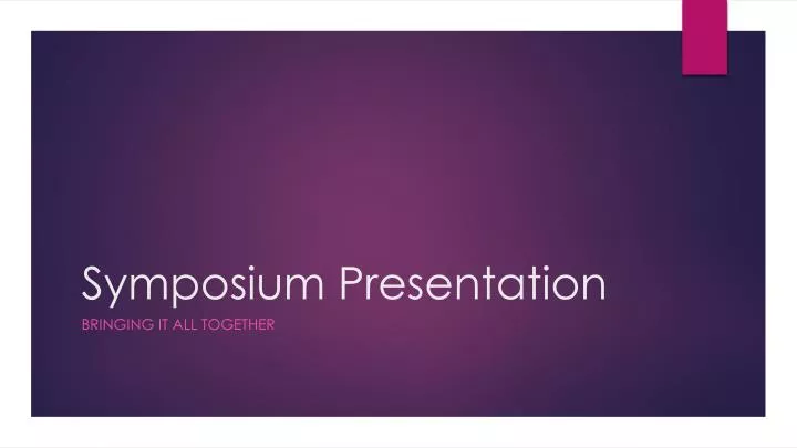 symposium presentation