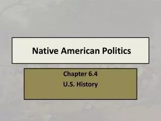 Native American Politics
