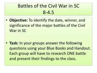 Battles of the Civil War in SC 8-4.5