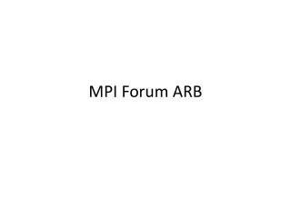 MPI Forum ARB