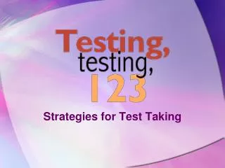 Strategies for Test Taking
