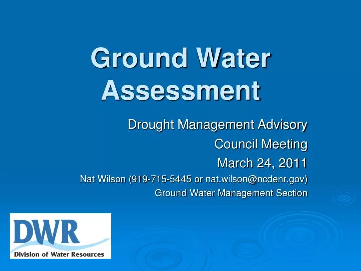 ground water assessment