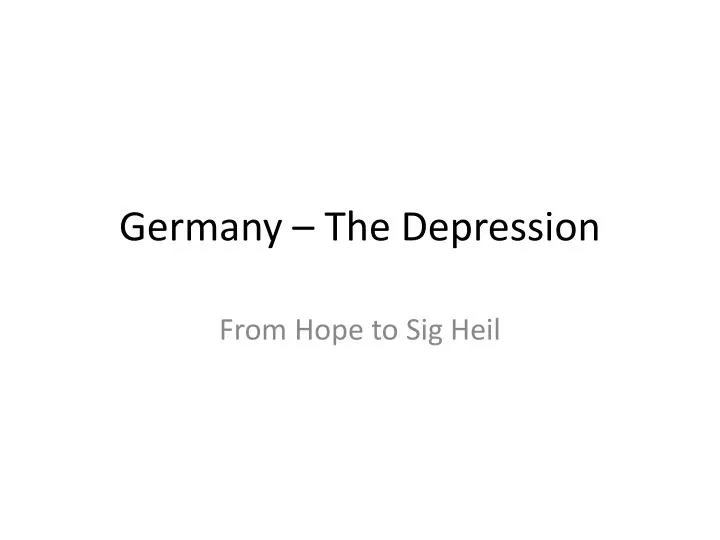 germany the depression