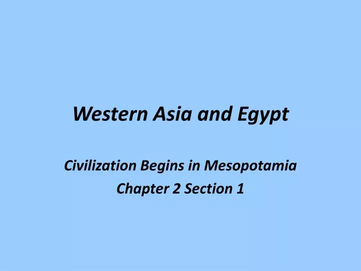 western asia and egypt