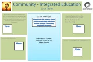 Community - Integrated Education Zach Taylor