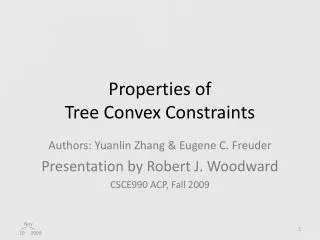 Properties of Tree Convex Constraints