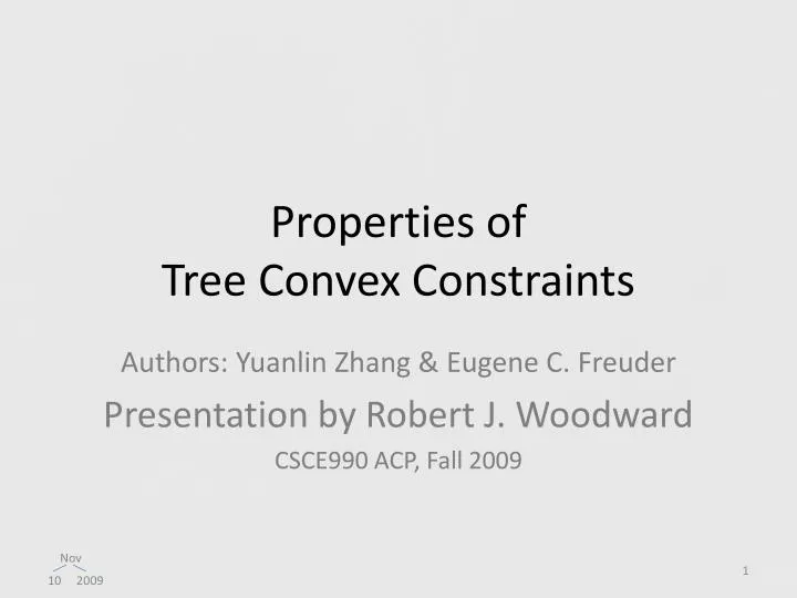 properties of tree convex constraints