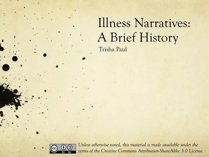 illness narratives a brief history