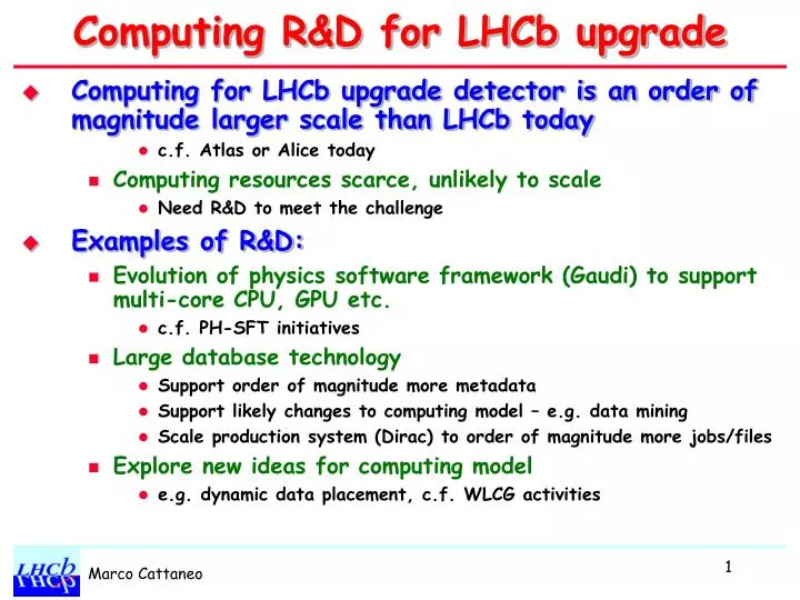 computing r d for lhcb upgrade