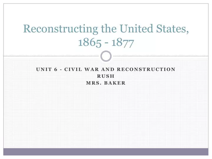 reconstructing the united states 1865 1877