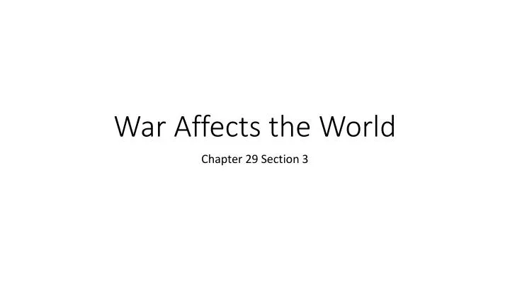 war affects the world