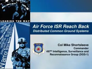 Air Force ISR Reach Back Distributed Common Ground Systems