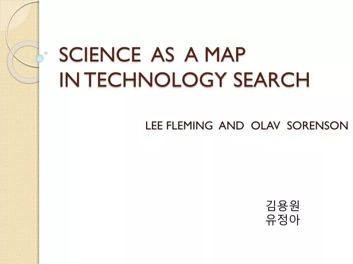 science as a map in technology search