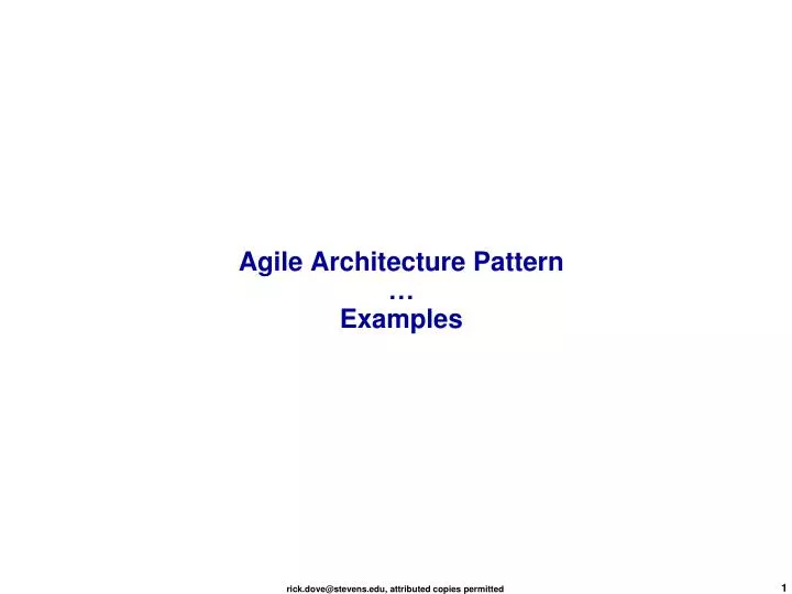 agile architecture pattern examples