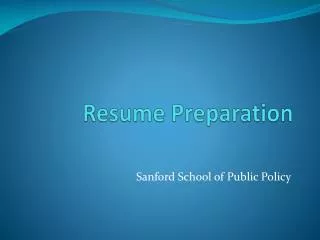 Resume Preparation