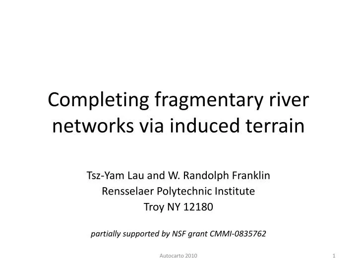 completing fragmentary river networks via induced terrain