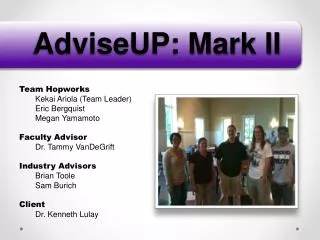 AdviseUP: Mark II