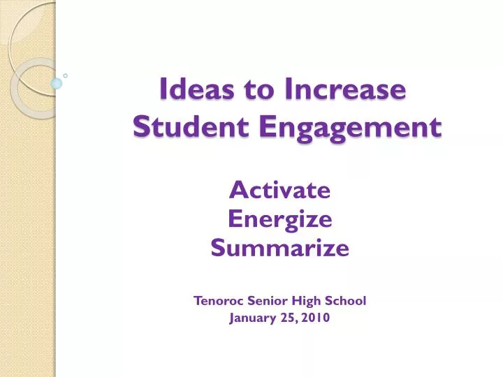 ideas to increase student engagement