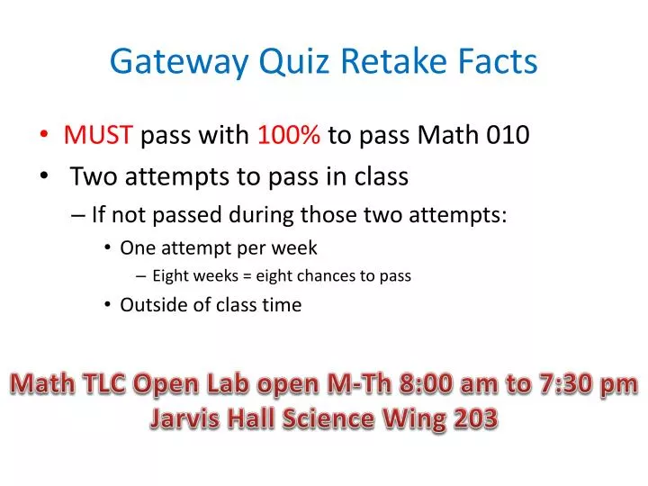 gateway quiz retake facts