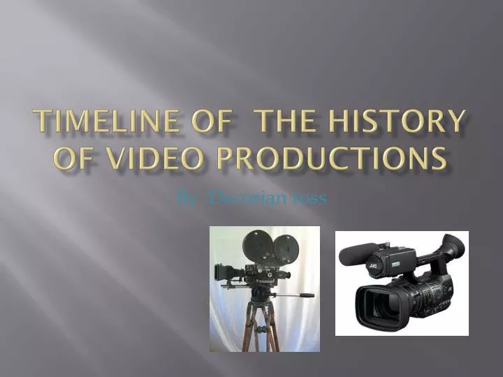 timeline of the history of video productions