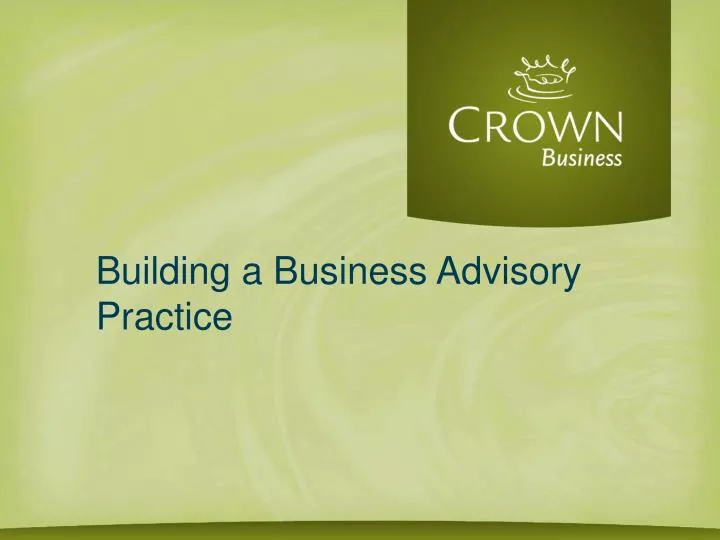 building a business advisory practice