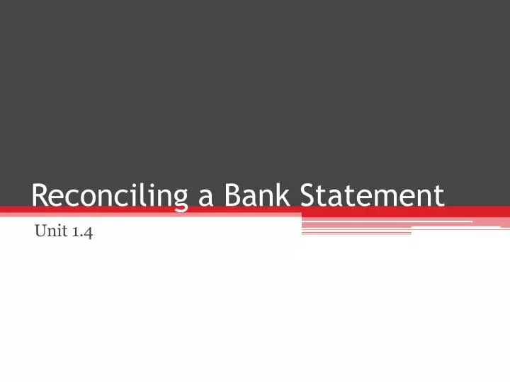 reconciling a bank statement