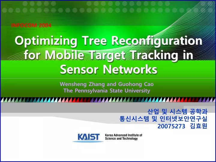 optimizing tree reconfiguration for mobile target tracking in sensor networks
