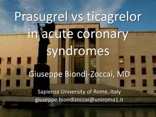 Prasugrel vs ticagrelor in acute coronary syndromes