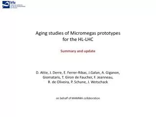 Aging studies of Micromegas prototypes for the HL-LHC Summary and update