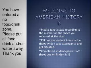 Welcome to American History B