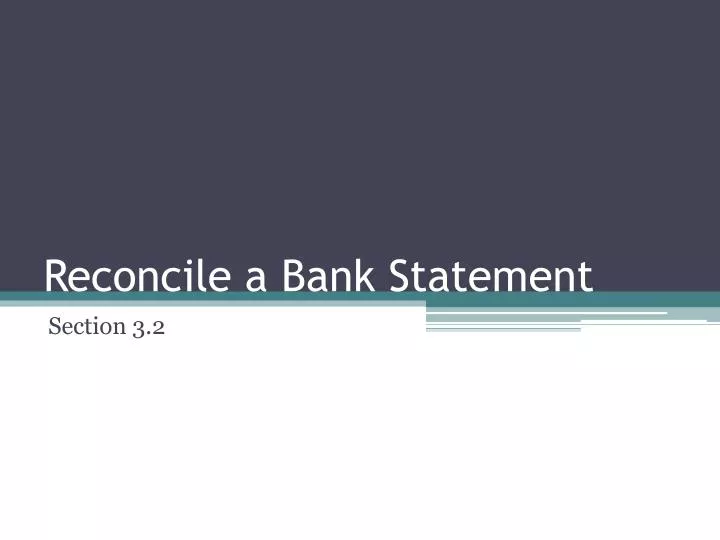 reconcile a bank statement
