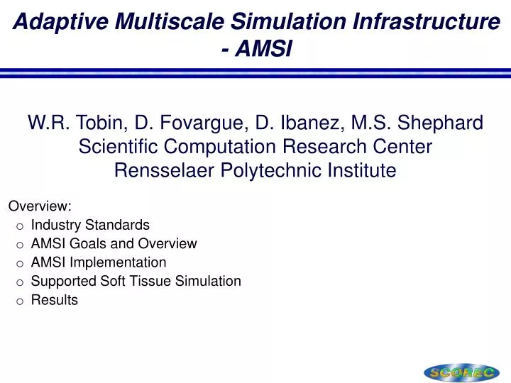 adaptive multiscale simulation infrastructure amsi