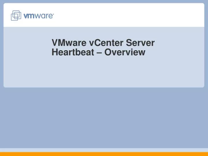 vmware vcenter server heartbeat overview